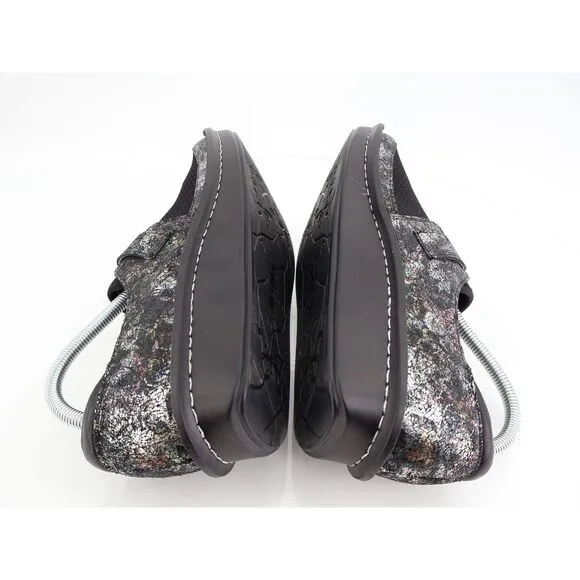 Alegria Alegria Brenna Romantical Loafers Womens 39 9 Black Silver Leather Mesh