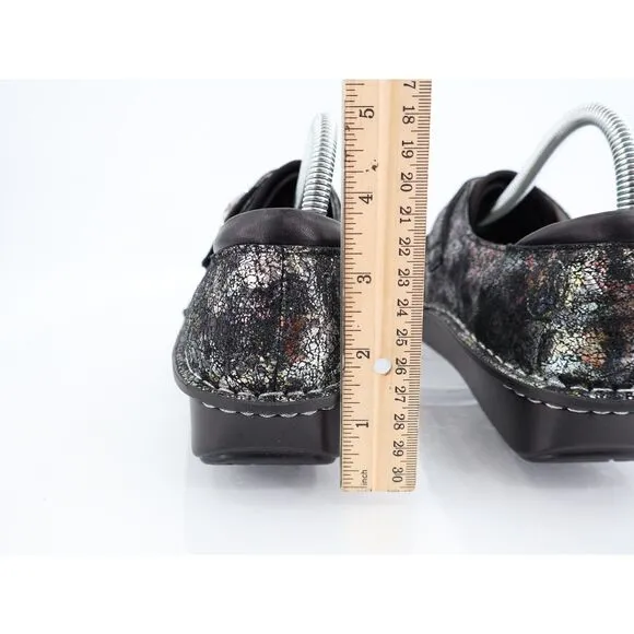 Alegria Alegria Brenna Romantical Loafers Womens 39 9 Black Silver Leather Mesh