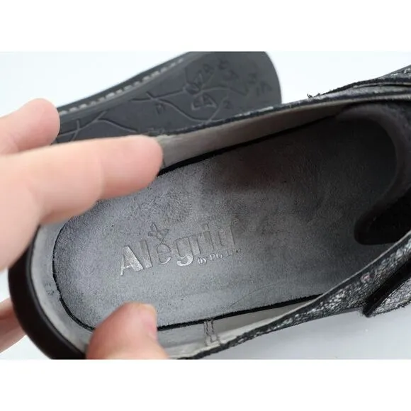 Alegria Alegria Brenna Romantical Loafers Womens 39 9 Black Silver Leather Mesh