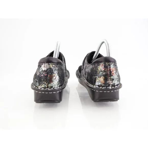 Alegria Alegria Brenna Romantical Loafers Womens 39 9 Black Silver Leather Mesh