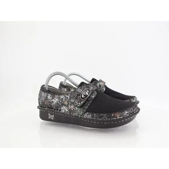 Alegria Alegria Brenna Romantical Loafers Womens 39 9 Black Silver Leather Mesh