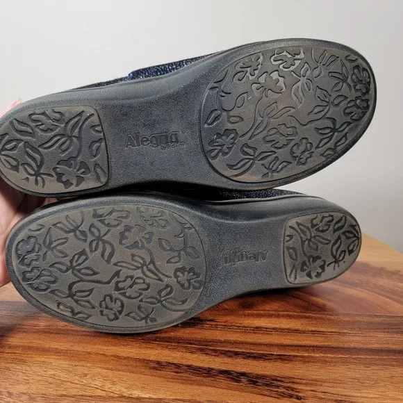 Alegria Lauryn Professional Loafers Blue Sparkle Size 39