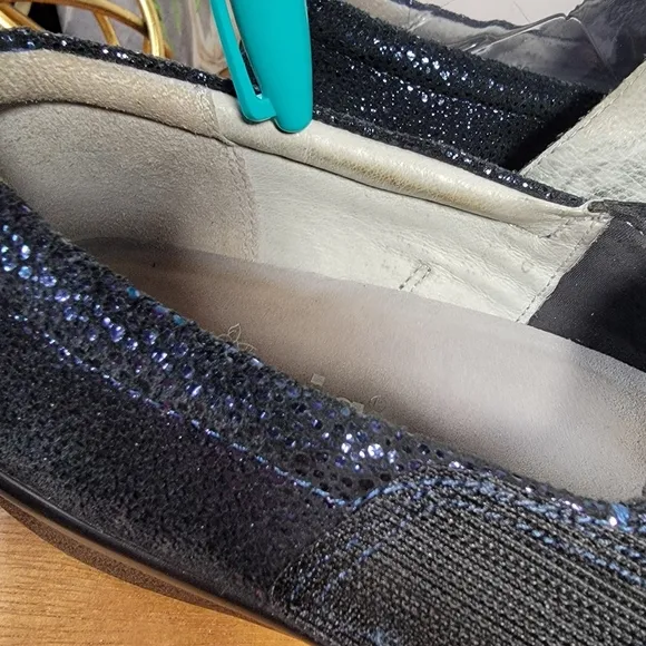 Alegria Lauryn Professional Loafers Blue Sparkle Size 39