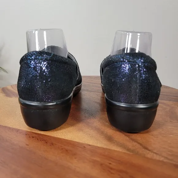 Alegria Lauryn Professional Loafers Blue Sparkle Size 39