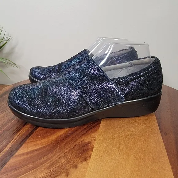 Alegria Lauryn Professional Loafers Blue Sparkle Size 39
