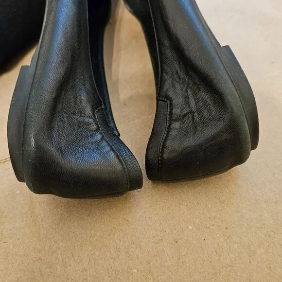 Alexander Mcqueen Black Leather Skull Flats Women's Size 38 Sequins Slip on Shoe