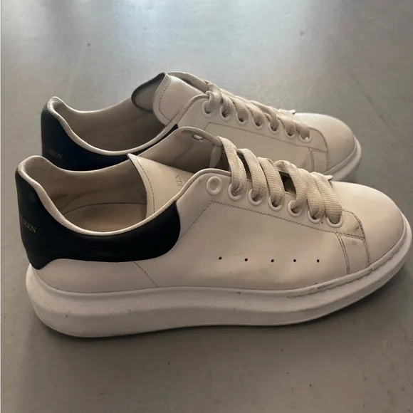 Alexander McQueen White and Black Minimalist Sneakers