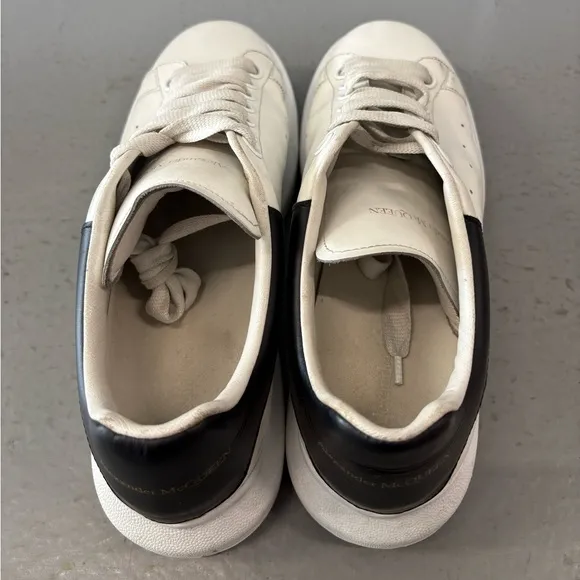 Alexander McQueen White and Black Minimalist Sneakers
