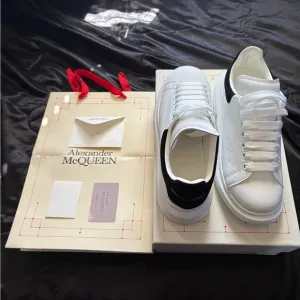 Alexander McQueen White and Black Oversized Sole Sneakers