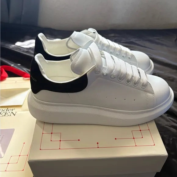 Alexander McQueen White and Black Oversized Sole Sneakers