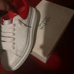 Alexander McQueen White and Red Platform Sneakers