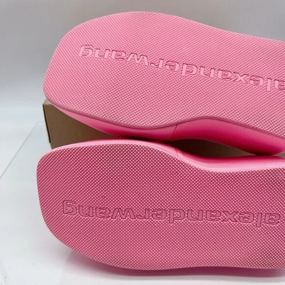 Alexander Wang Taji Platform Slides Neon Bubblegum Pink Heeled Sandals EU 37 US7