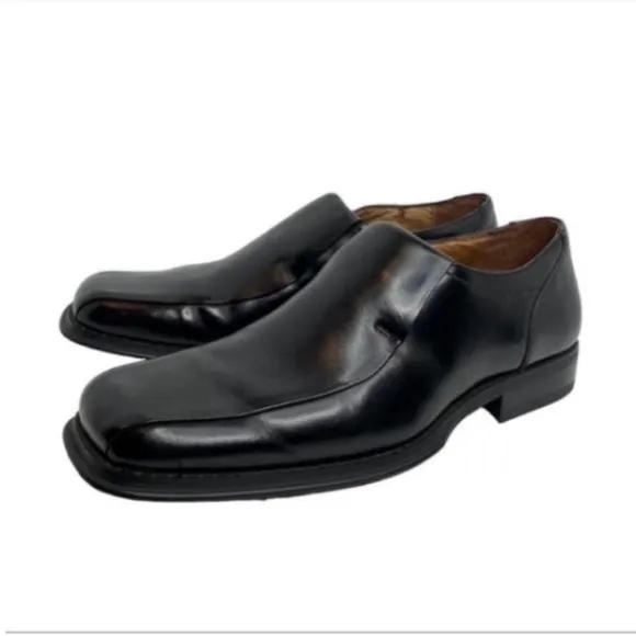 Alfani Fortune Men's Black Leather Slip On Bicycle Toe Loafers Size US 9 M