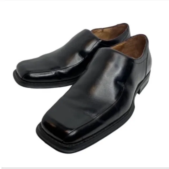 Alfani Fortune Men's Black Leather Slip On Bicycle Toe Loafers Size US 9 M