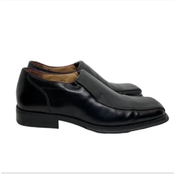 Alfani Fortune Men's Black Leather Slip On Bicycle Toe Loafers Size US 9 M