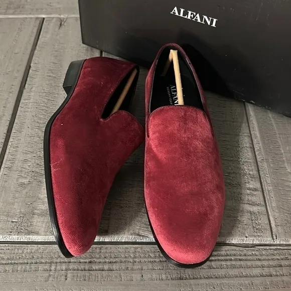Alfani Men's Zion Smoking Slipper Loafers burgundy different sizes available