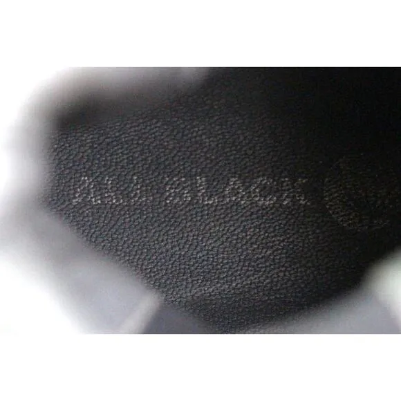 ALL BLACK GRAY REAL LEATHER LOW HEEL ROUND TOE ELASTIC SIDES ANKLE BOOTS Sz 37