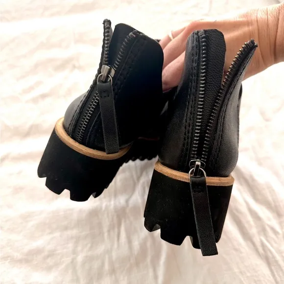 All Black Leather Boots NWOT