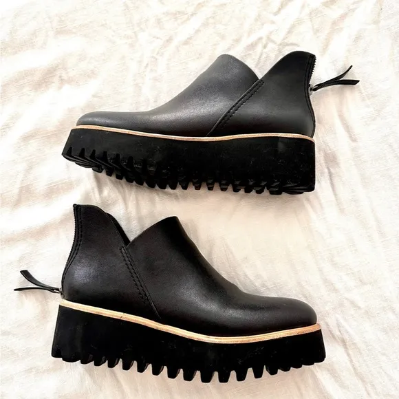 All Black Leather Boots NWOT