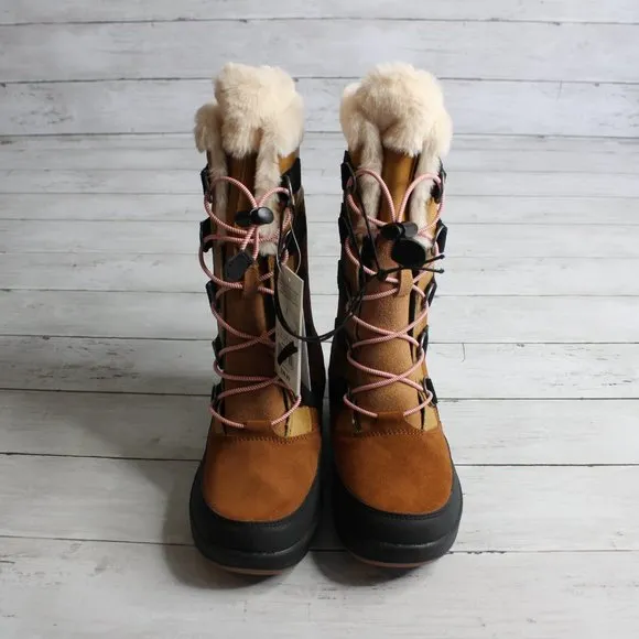 All in Motion Girl's Genuine Suede Winter Snow Boots Youth Size 3 Brown