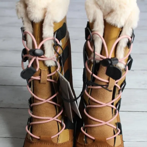 All in Motion Girl's Genuine Suede Winter Snow Boots Youth Size 3 Brown