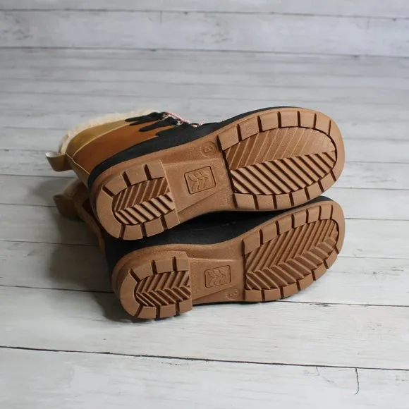 All in Motion Girl's Genuine Suede Winter Snow Boots Youth Size 3 Brown