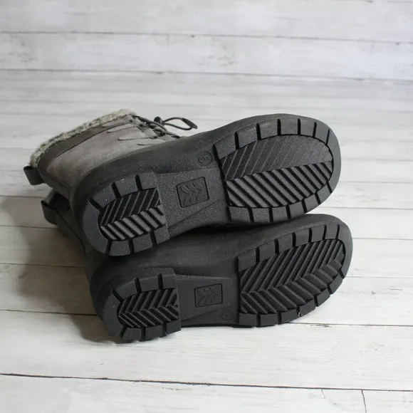All in Motion Girl's Genuine Suede Winter Snow Boots Youth Size 5 Gray