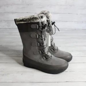 All in Motion Girl's Genuine Suede Winter Snow Boots Youth Size 5 Gray