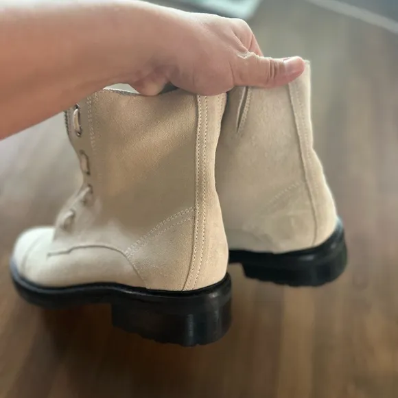 All Saints Ariel Combat  Boots Suede Lug Sole Grunge Biker Boots Size 9