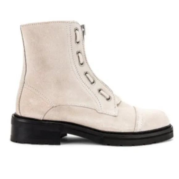 All Saints Ariel Combat  Boots Suede Lug Sole Grunge Biker Boots Size 9
