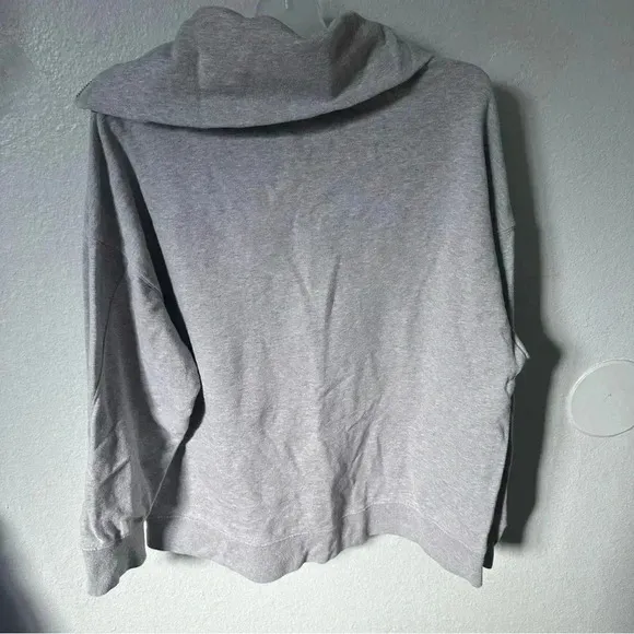 All Saints Bella Asymmetric Cowl Zip Sweatshirt gray medium oversized trendy