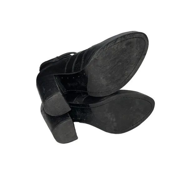 All Saints Buckle Up Leather Boots Size 7.5/ EU 38