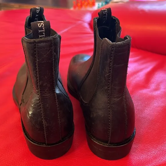 ALL SAINTS Leather Pull On Boots Black