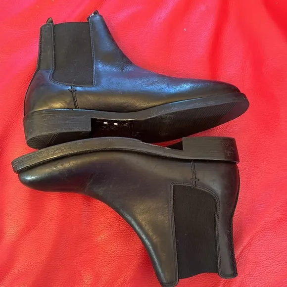 ALL SAINTS Leather Pull On Boots Black