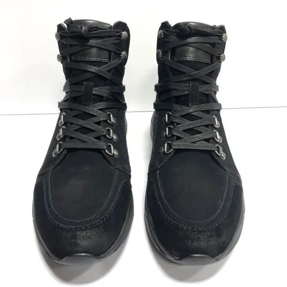 All Saints Men’s Brant Black Leather Ankle Boots Size 10 M