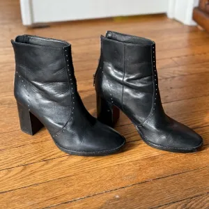 All Saints Mila Studded Leather Boots - Size 38
