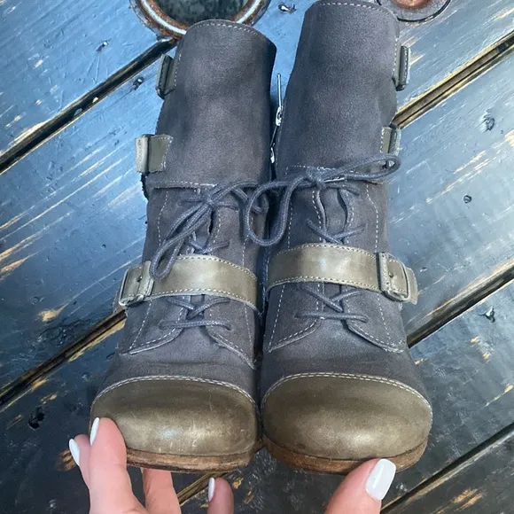 All Saints Nubuck &amp; Leather Ankle Boots