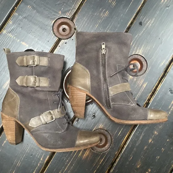 All Saints Nubuck &amp; Leather Ankle Boots