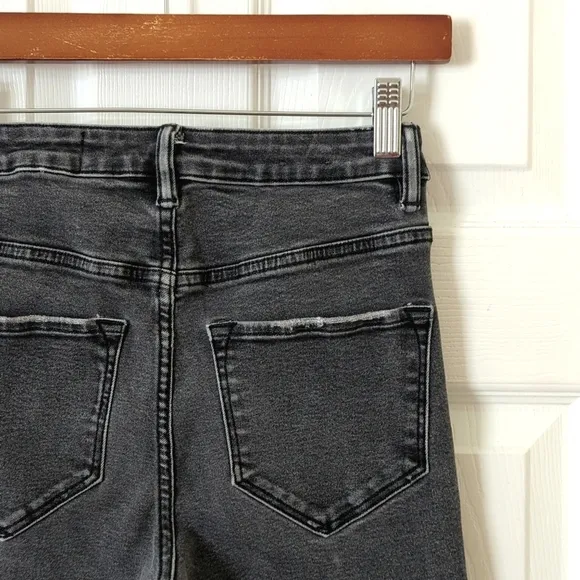 All Saints Nyla Classic High Waisted Ankle Cropped Skinny Jeans Faded Black 26