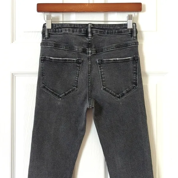 All Saints Nyla Classic High Waisted Ankle Cropped Skinny Jeans Faded Black 26