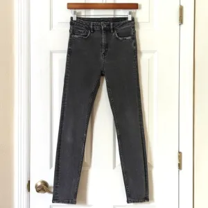 All Saints Nyla Classic High Waisted Ankle Cropped Skinny Jeans Faded Black 26