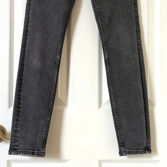 All Saints Nyla Classic High Waisted Ankle Cropped Skinny Jeans Faded Black 26