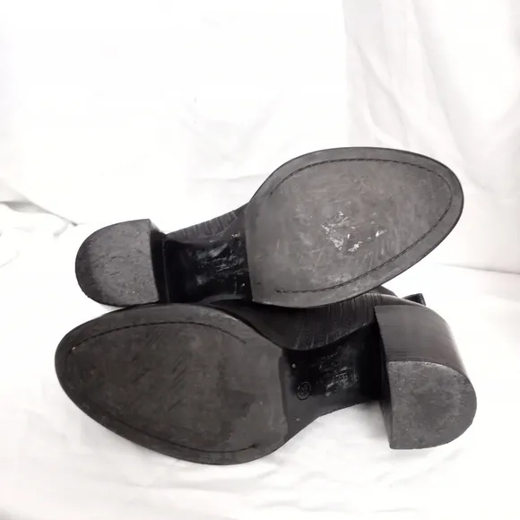 ALL SAINTS Oiled Suede Block Heeled Chelsea Boots