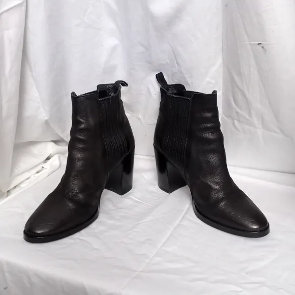 ALL SAINTS Oiled Suede Block Heeled Chelsea Boots