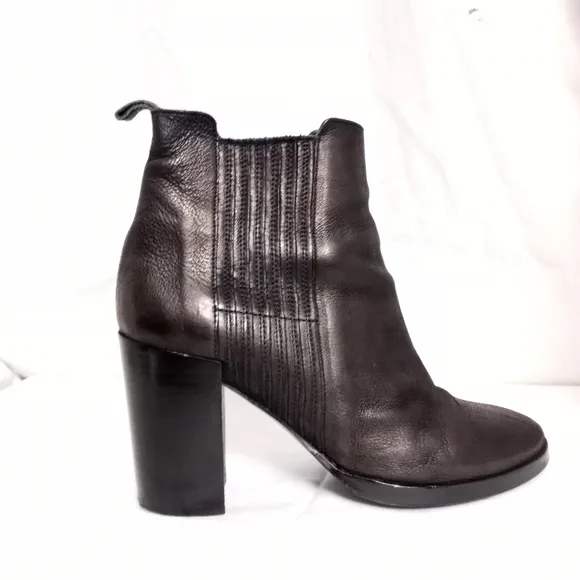 ALL SAINTS Oiled Suede Block Heeled Chelsea Boots