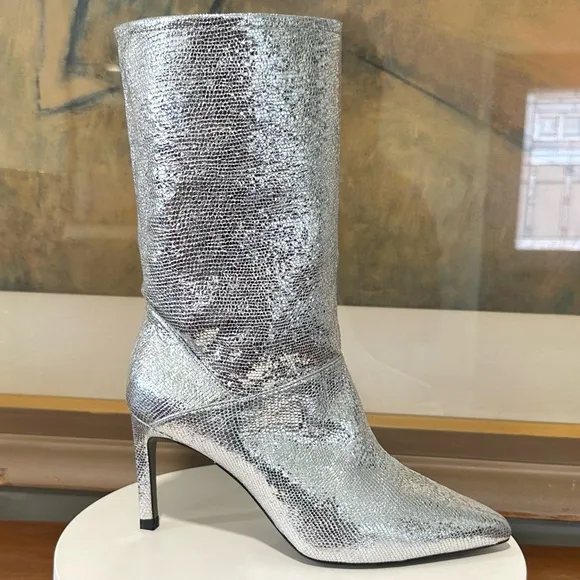 🌹ALL SAINTS🌹 Orlana Heeled Shimmer Leather Boots Size: 8