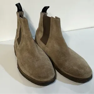 ALL SAINTS Tan suede pull‎ on ankle boots size 42.