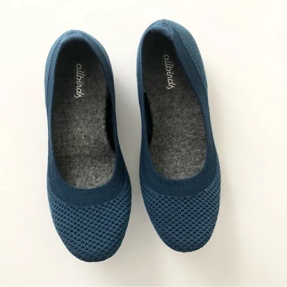 Allbirds blue Tree Breezers in woman’s size 5 slip on flexible flats wool