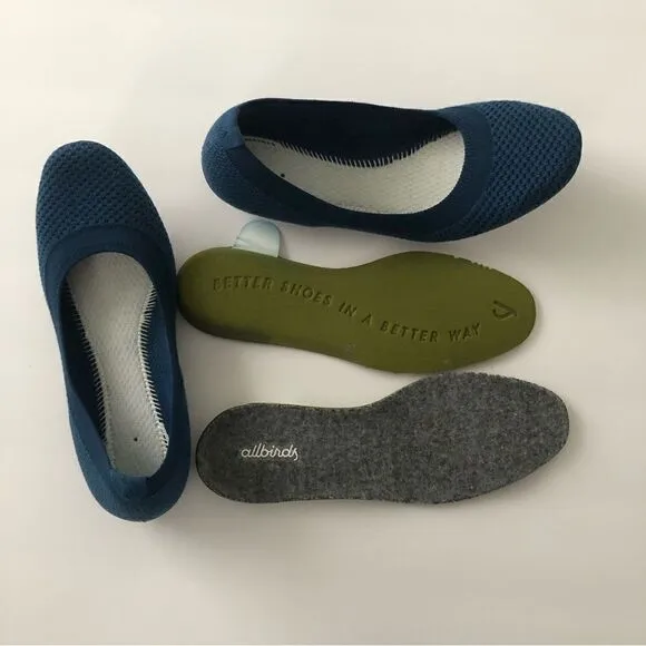 Allbirds blue Tree Breezers in woman’s size 5 slip on flexible flats wool