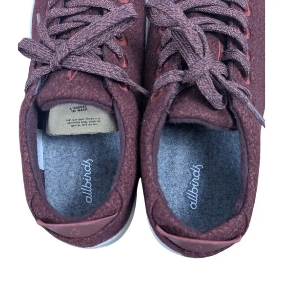 Allbirds Mens Wool Piper Hazy Burgundy Mens 8 Sneakers Sustainable Casual Shoe